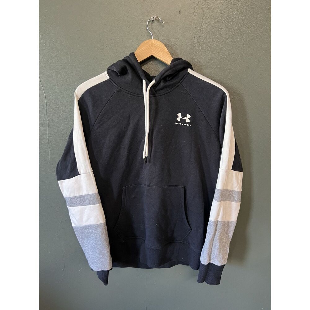 Under Armour Womens Black Pullover Hooded Sweatshirt Size Medium